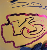 Patrick Mahomes Autographed Kansas City Chiefs Yellow Matte w/Red Chrome Inlay Speedflex Authentic Helmet LE 13/15 Beckett Witnessed