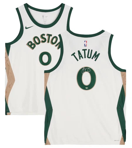 Jayson Tatum Autographed Boston Celtics White Nike 2023-24 City Edition Swingman Jersey Fanatics
