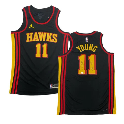 Trae Young Autographed/Inscribed "ICE TRAE" Atlanta Hawks Nike Black Statement Edition Swingman Jersey Fanatics