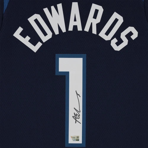 Anthony Edwards Minnesota Autographed Timberwolves Navy Nike 2022-23 Icon Edition Swingman Jersey Fanatics