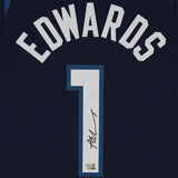 Anthony Edwards Minnesota Autographed Timberwolves Navy Nike 2022-23 Icon Edition Swingman Jersey Fanatics