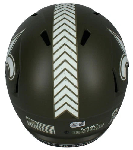 Rashid Shaheed Autographed (In Black) New Orleans Saints 2022 Salute to Service Speed Full Size Helmet Beckett Witnessed