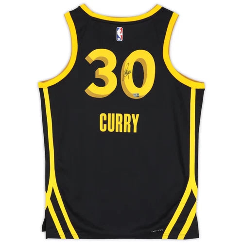 Stephen Curry Autographed Golden State Warriors Black Nike 2023-24 City Edition Swingman Jersey Beckett