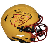 Patrick Mahomes Autographed Kansas City Chiefs Yellow Matte w/Red Chrome Inlay Speedflex Authentic Helmet LE 15/15 Beckett Witnessed