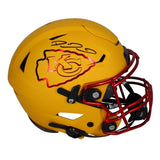 Patrick Mahomes Autographed Kansas City Chiefs Yellow Matte w/Red Chrome Inlay Speedflex Authentic Helmet LE 15 Beckett Witnessed