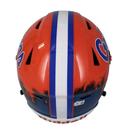 Emmitt Smith Autographed Florida Gators Custom Drip Speedflex Authentic Helmet Beckett Witnessed