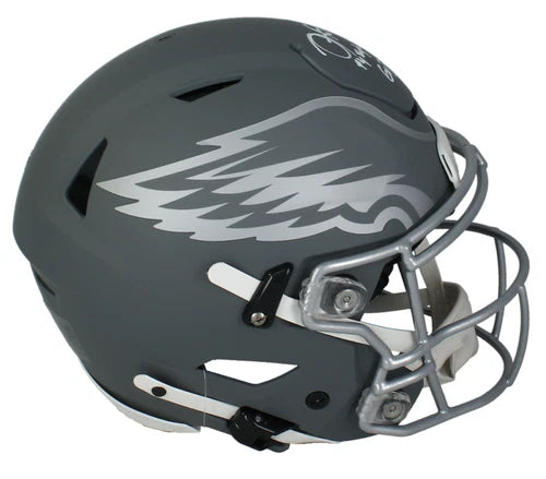 Jalen Hurts Autographed/Inscribed "Fly Eagles Fly Go Birds!" Philadelphia Eagles Slate Speedflex Authentic Helmet Fanatics LE 25