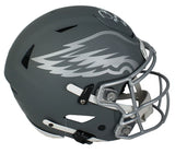 Jalen Hurts Autographed/Inscribed "Fly Eagles Fly Go Birds!" Philadelphia Eagles Slate Speedflex Authentic Helmet Fanatics LE 25