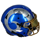 Eric Dickerson Autographed/Inscribed "HOF 99" Los Angeles Rams Custom Blue/Silver Chrome Speedflex Authentic Helmet Beckett Witnessed