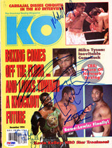 Boxing Greats Autographed KO Boxing Magazine Cover With 5 Total Signatures Including Mike Tyson & Riddick Bowe PSA/DNA #S01524