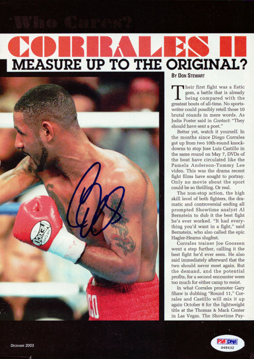 Diego Corrales Autographed Magazine Page Photo PSA/DNA #S48432