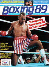 Sugar Ray Leonard Autographed Boxing '89 Magazine Cover PSA/DNA #S49287