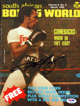 Sugar Ray Leonard Autographed Boxing World Magazine Cover PSA/DNA #S49293