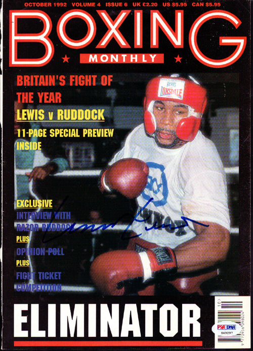 Lennox Lewis Autographed Boxing Monthly Magazine Cover PSA/DNA #S49297
