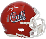 Tetairoa McMillan Autographed Arizona Wildcats Red Script Speed Mini Helmet Fanatics