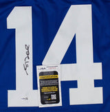 Sam Darnold Seattle Signed Throwback Blue Football Jersey JSA