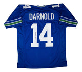 Sam Darnold Seattle Signed Throwback Blue Football Jersey JSA