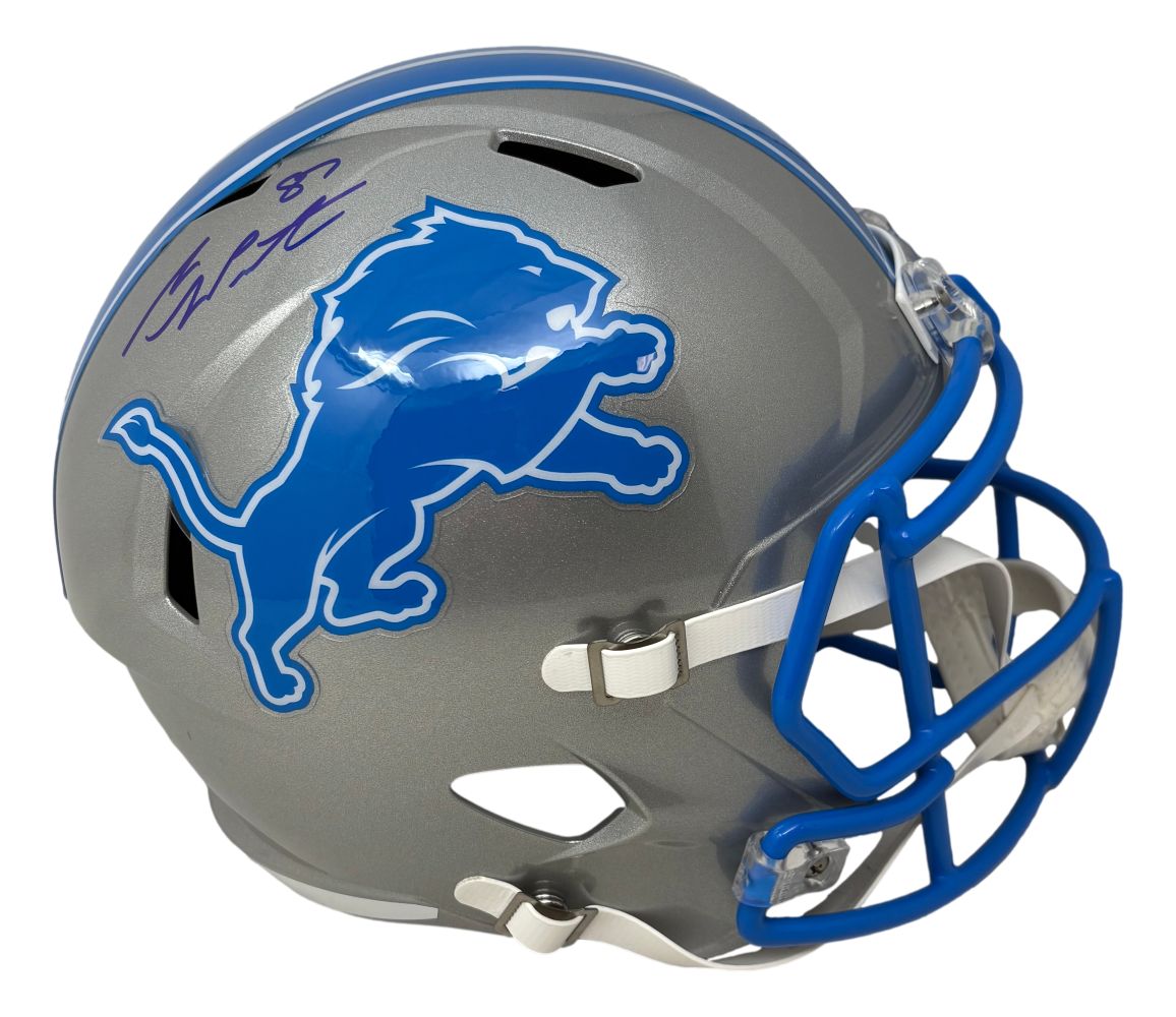 Sam LaPorta Signed Detroit Lions Full Size Speed Replica Helmet BAS ITP