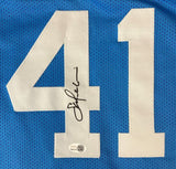 Sam Perkins North Carolina Signed Blue Basketball Jersey JSA QR Hologram