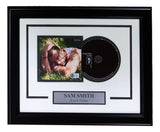 Sports Integrity Sam Smith Signed Framed Love Goes CD Booklet BAS features the album cover, signed CD booklet, and a custom plaque on a stylish black and white background.