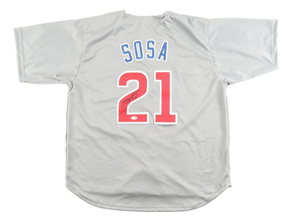 Sammy Sosa Chicago Signed Gray Baseball Jersey JSA QR