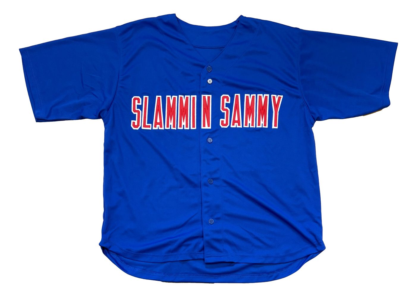 Sammy Sosa Chicago Signed Blue Slammin Sammy Baseball Jersey BAS