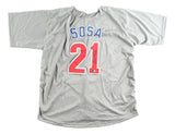 Sammy Sosa Chicago Signed Gray Baseball Jersey BAS