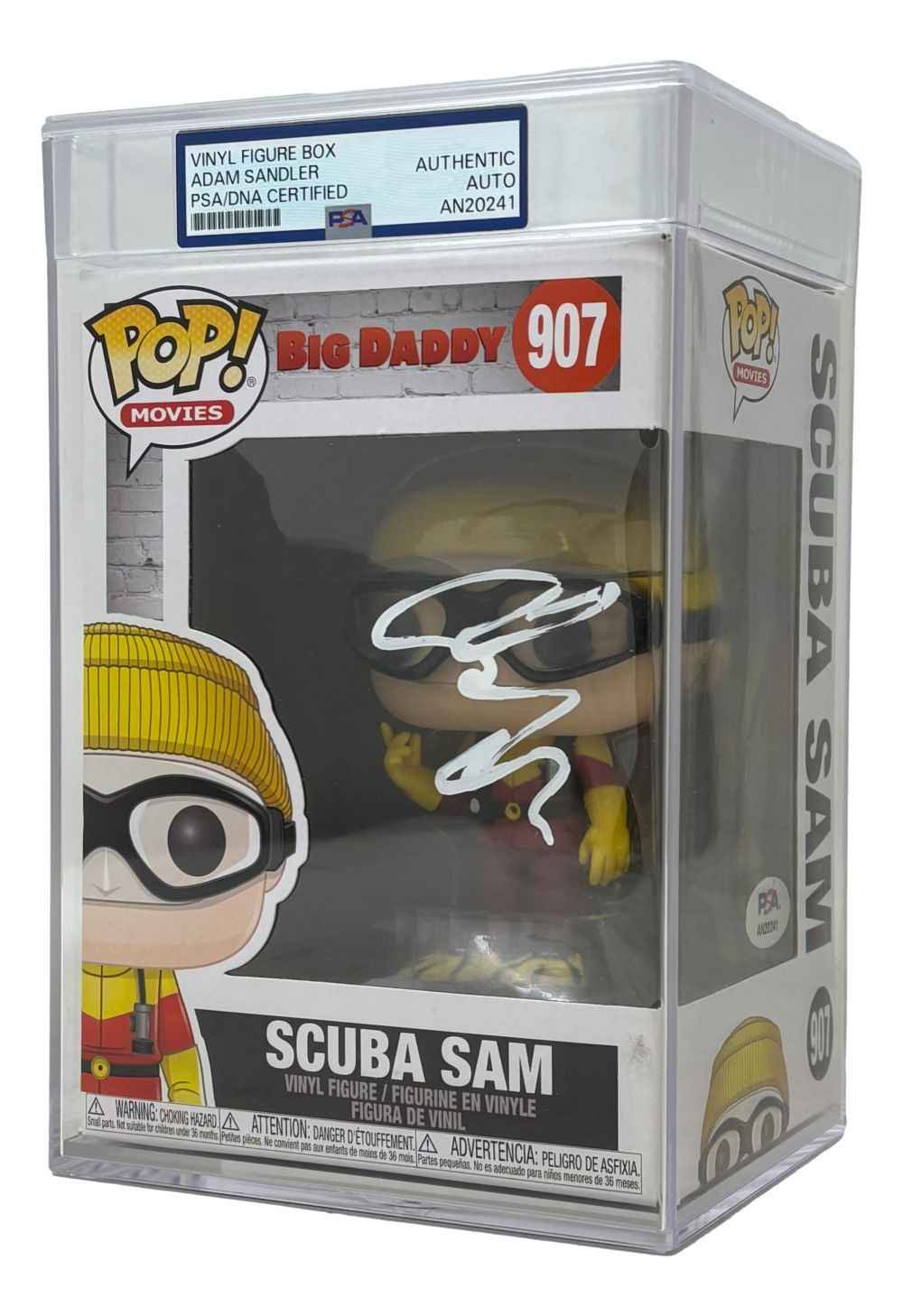 Adam Sandler Signed Big Daddy Scuba Sam Funko Pop #907 PSA Encapsulated
