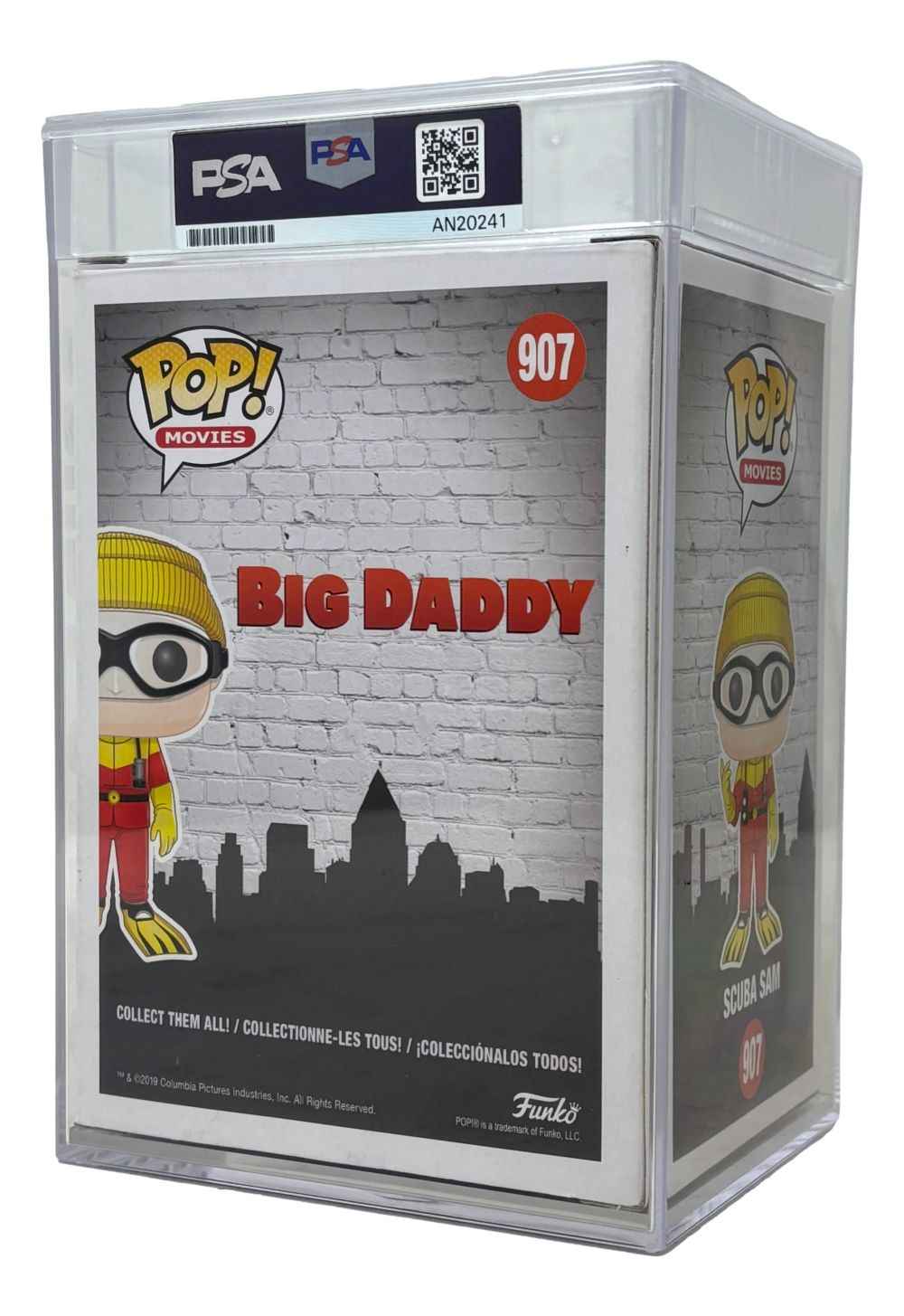 Adam Sandler Signed Big Daddy Scuba Sam Funko Pop #907 PSA Encapsulated