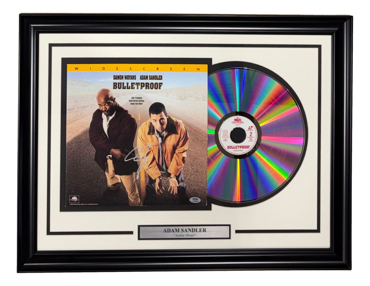 Adam Sandler Signed Framed Bulletproof Laser Disc Cover PSA/DNA