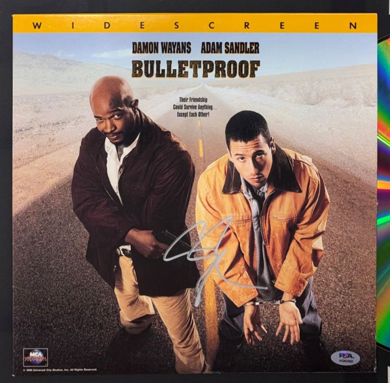 Adam Sandler Signed Framed Bulletproof Laser Disc Cover PSA/DNA