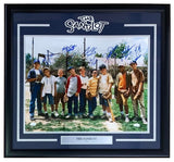 Sports Integrity The Sandlot Cast Signed Framed 16x20 Photo features autographs from Patrick Renna, Tom Guiry, and six others, with The Sandlot 1993 plaque. Authenticated by JSA.