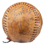 The Sandlot Cast (8) Signed Baseball w/ Facsimile Babe Ruth Autograph BAS