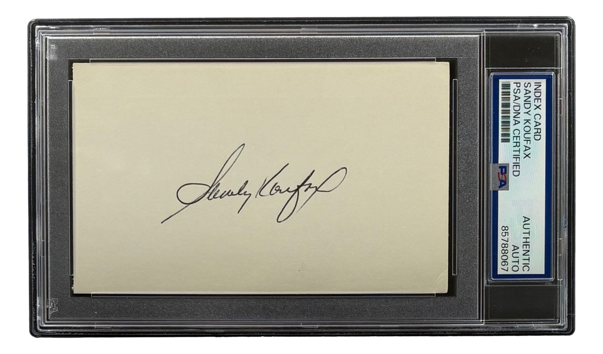 Sandy Koufax Brooklyn Dodgers Signed Index Card PSA/DNA
