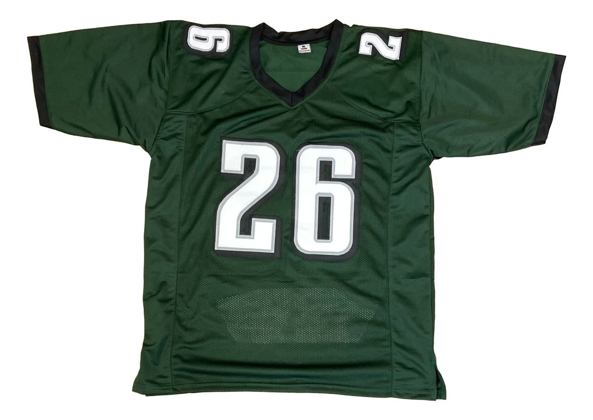 Saquon Barkley Signed Green 2024 SB Stat Football Jersey PSA/DNA