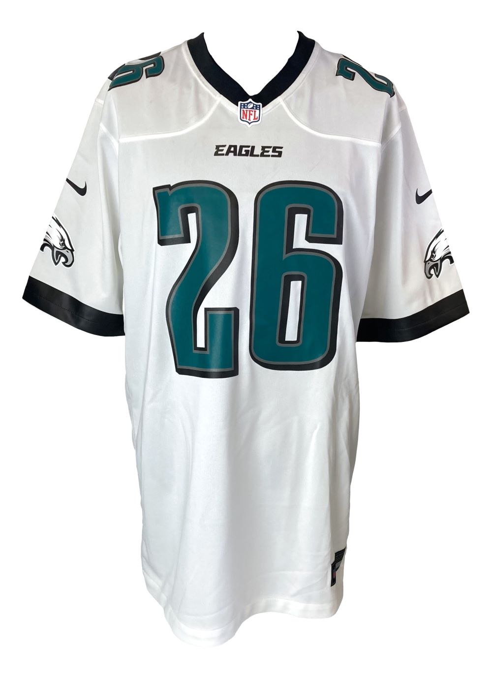 Saquon Barkley Signed Philadelphia Eagles Nike White Game Replica Jersey BAS ITP