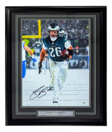 Saquon Barkley Signed Framed 16x20 Eagles Snow Game vs Rams Photo PSA/DNA ITP