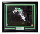 Saquon Barkley Framed 16x20 Eagles Reverse Hurdle Photo 2 w/ Laser Engraved Auto