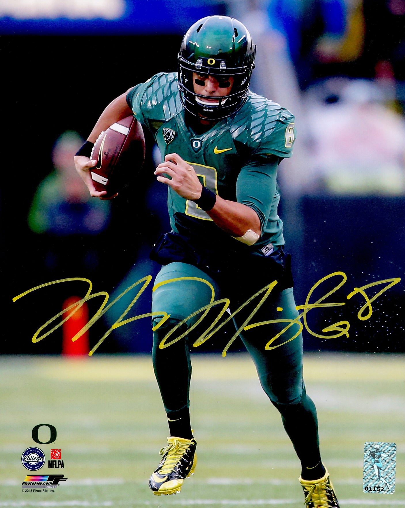 Marcus Mariota Autographed 8x10 Photo Oregon Ducks MM Holo Stock #96551