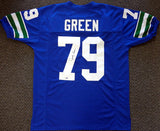 Seattle Seahawks Jacob Green Autographed Blue Jersey MCS Holo Stock #85962