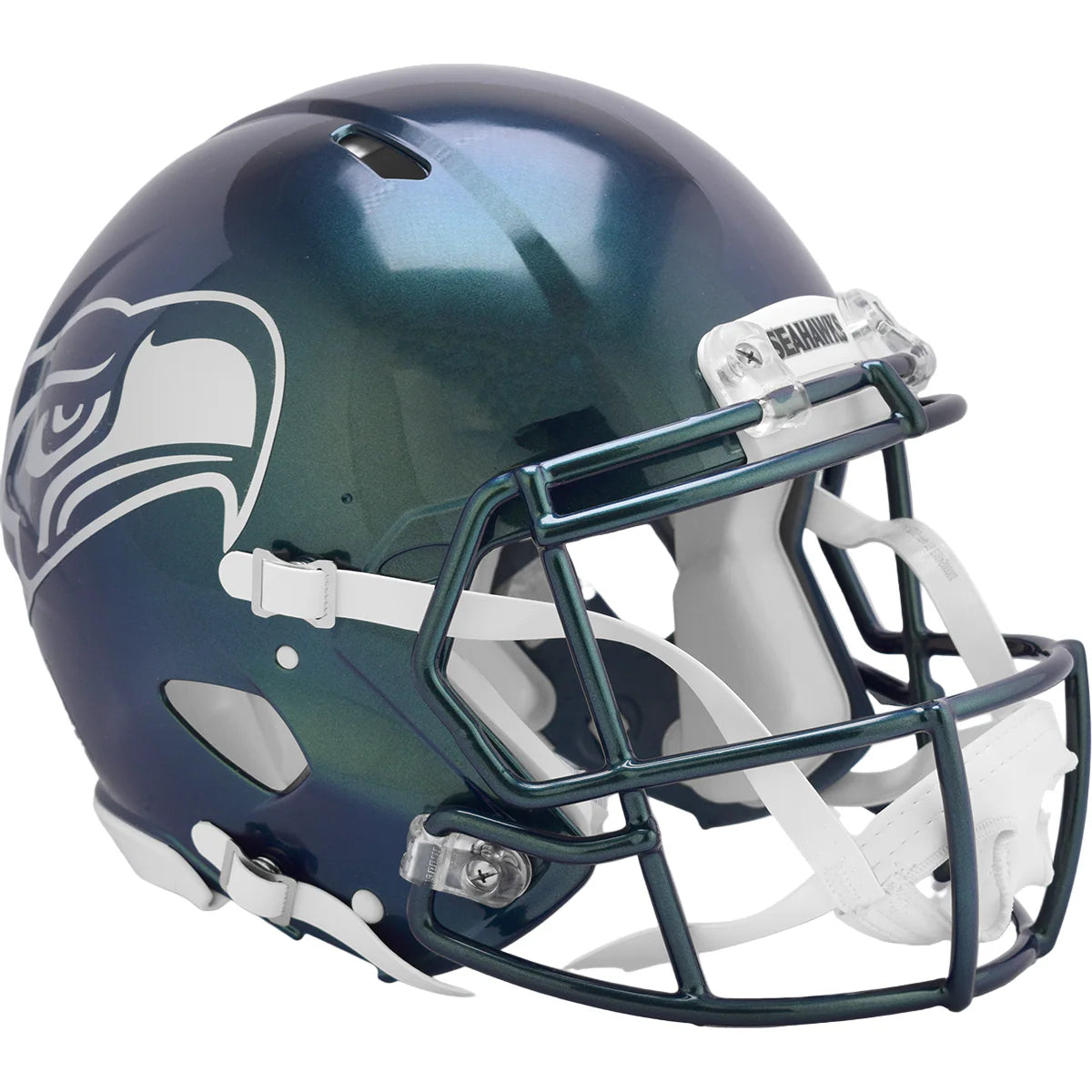 Unsigned Seattle Seahawks Metallic Green Rivalries Full Size Speed Replica Helmet Stock #253581