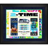 Seattle Seahawks Super Bowl XLVIII & LX Champions Framed 20" x 24" Two-Time Ticket Collage Stock #262090
