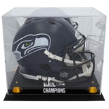 Fanatics Seahawks Super Bowl LX Champions Logo Full Size Helmet Display Case With Mirror Stock #261610