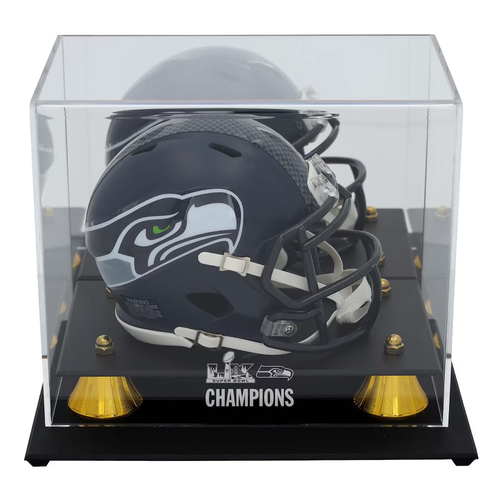 Fanatics Seahawks Super Bowl LX Champions Logo Mini Helmet Display Case With Mirror Stock #261401