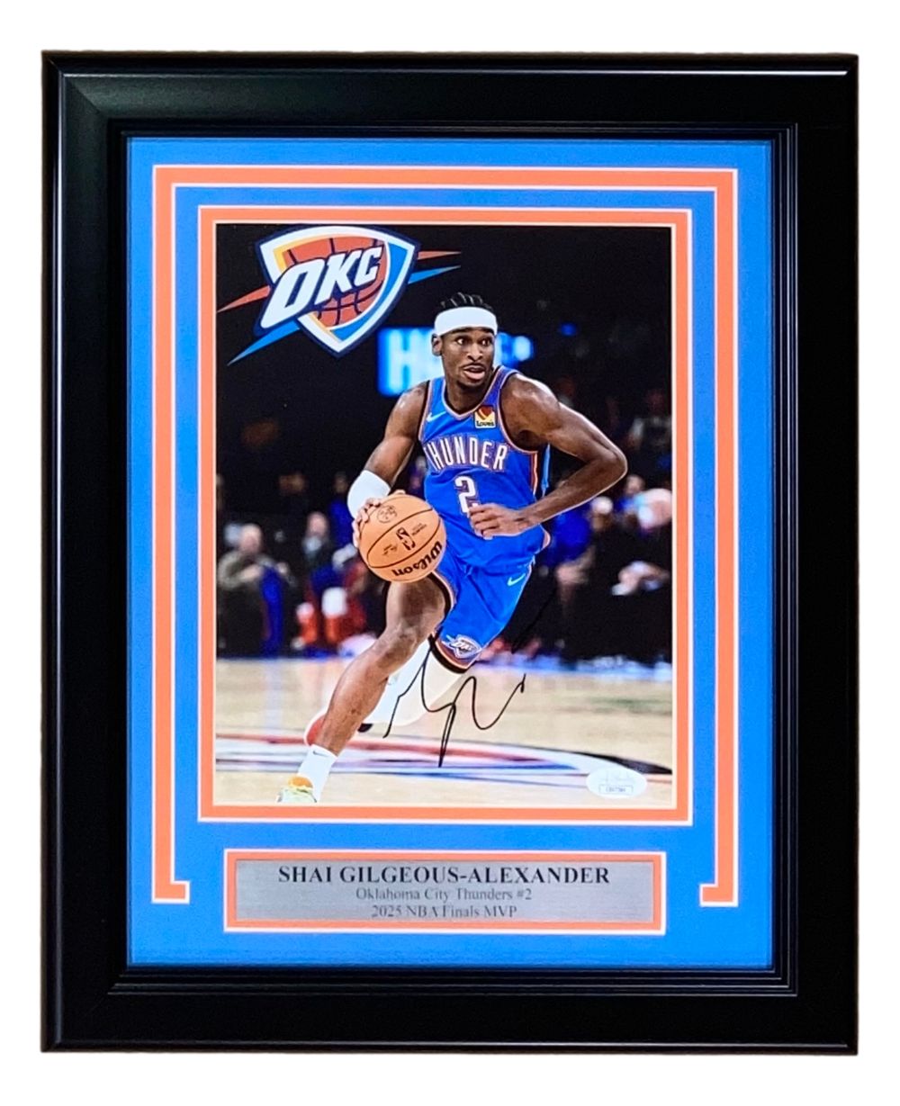 Shai Gilgeous-Alexander Signed Framed 8x10 OKC Thunder Photo 2 JSA Hologram