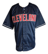 Shane Bieber Cleveland Signed Navy Baseball Jersey JSA