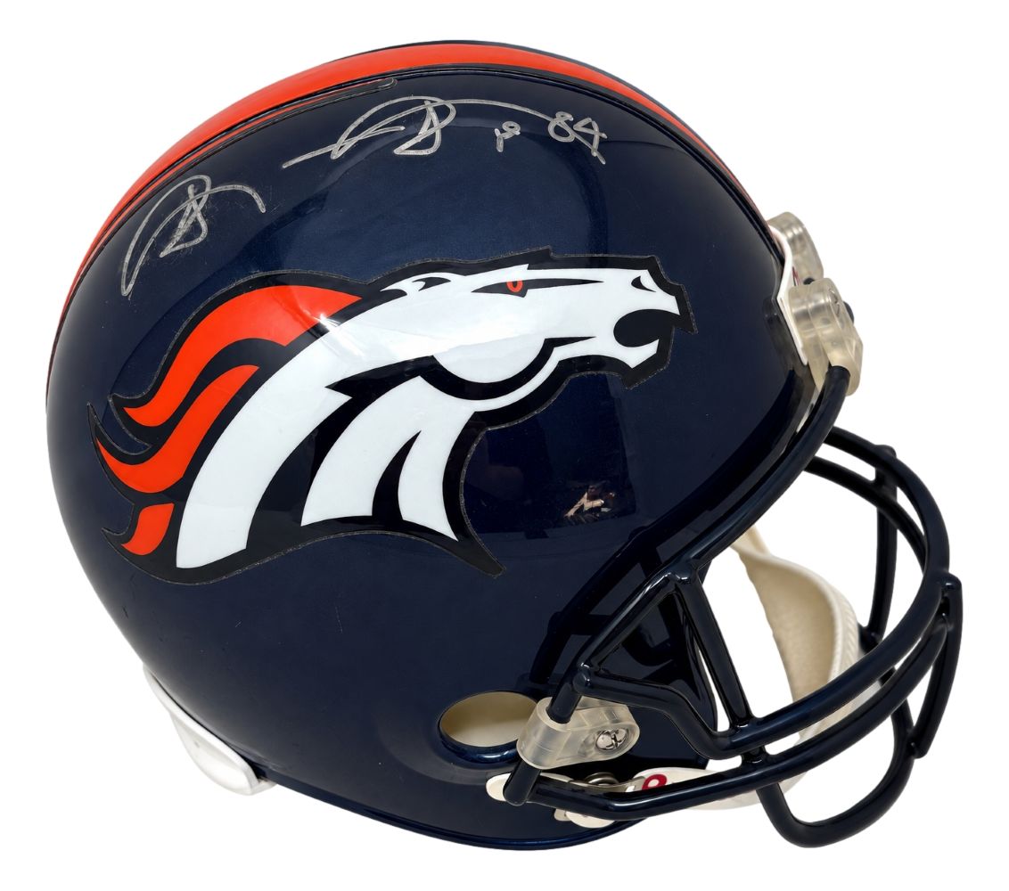 Shannon Sharpe Signed Denver Broncos Full Size Replica Helmet JSA