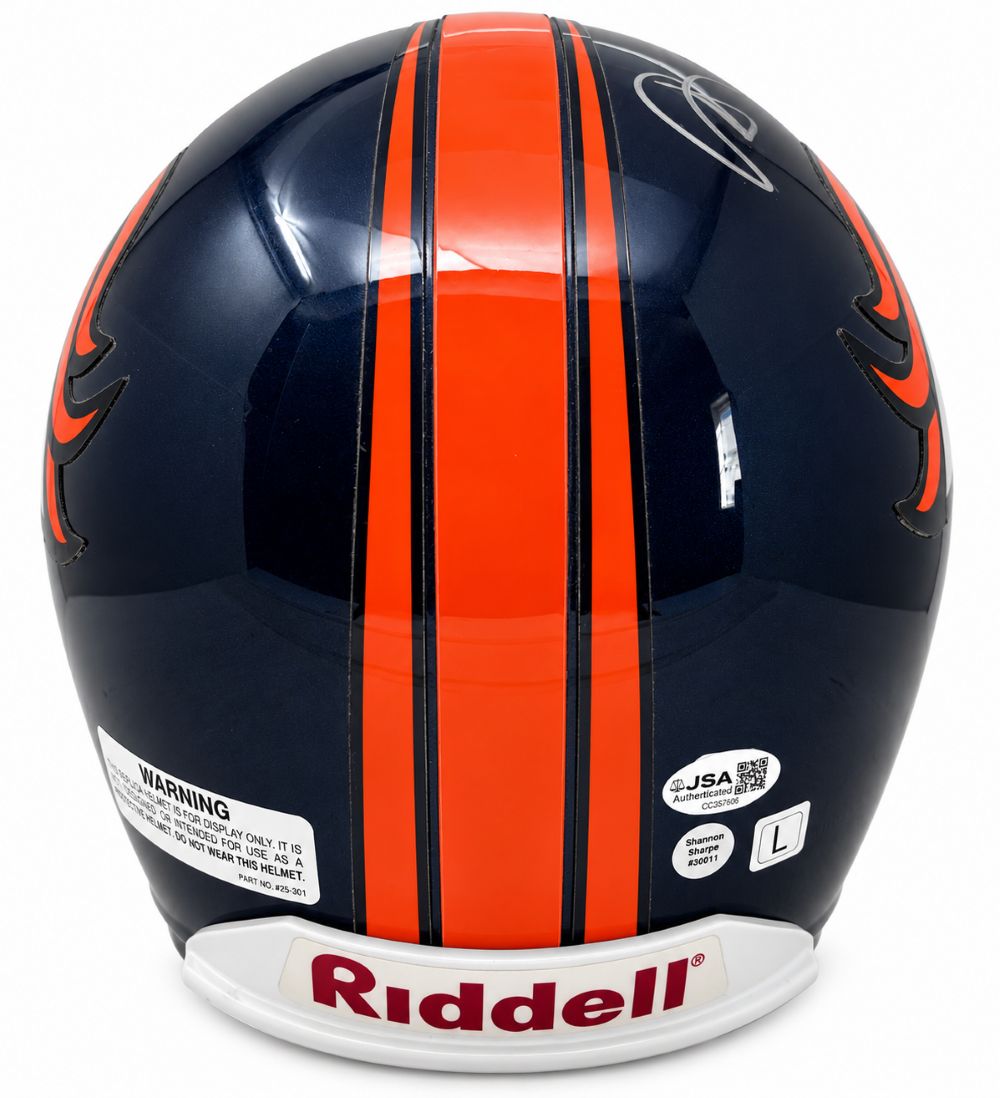 Shannon Sharpe Signed Denver Broncos Full Size Replica Helmet JSA