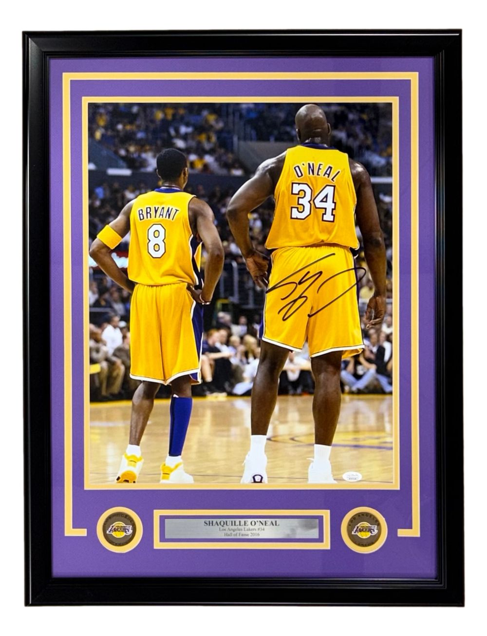 Shaquille O'Neal Signed Framed 16x20 Los Angeles Lakers Photo JSA Hologram