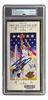 Shaquille O'Neal Lakers Signed 2001 NBA All-Star Game Ticket PSA/DNA Auto 10